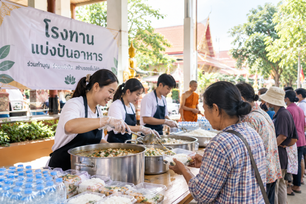 Community Temple Meal Distribution